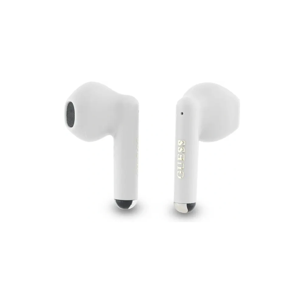 Bezprzewodowe słuchawki douszne Guess Bluetooth GUTWSJ14ESGH TWS + stacja dokująca Printed Classic Logo biały/white