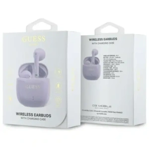 Kup Guess căști wireless Bluetooth in-ear GUTWSJ14ESGU TWS + stație de docking Logo clasic imprimat violet - GUE4193 - {ean13} - Sklep Home Screen