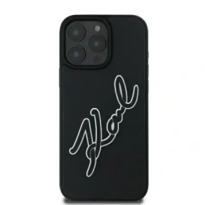 Buy Karl Lagerfeld KLHCP16L3DRKSDLK Apple iPhone 16 Pro hardcase 3D Rubber Bicolor Signature black - KLD21813 - {ean13} - Home Screen Store Europe