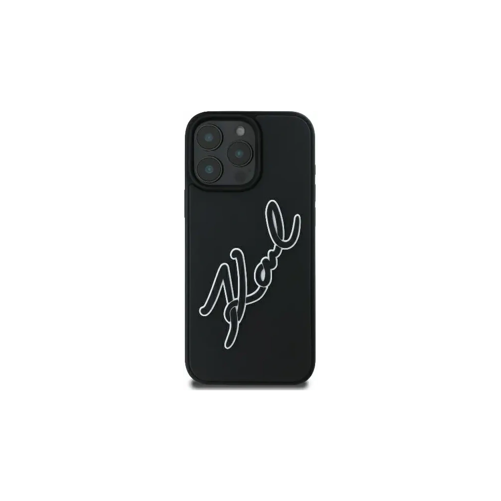 Etui Karl Lagerfeld KLHCP16L3DRKSDLK Apple iPhone 16 Pro hardcase 3D Rubber Bicolor Signature czarny/black