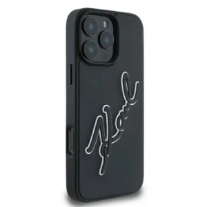 Kup Etui Karl Lagerfeld KLHCP16L3DRKSDLK Apple iPhone 16 Pro hardcase 3D Rubber Bicolor Signature černý/black - KLD21813 - {ean13} - Sklep Home Screen