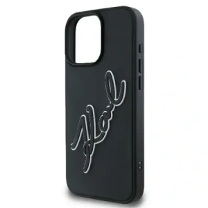 Buy Karl Lagerfeld KLHCP16L3DRKSDLK Apple iPhone 16 Pro hardcase 3D Rubber Bicolor Signature black - KLD21813 - {ean13} - Home Screen Store Europe