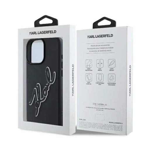 Kup Etui Karl Lagerfeld KLHCP16L3DRKSDLK Apple iPhone 16 Pro hardcase 3D Rubber Bicolor Signature czarny/black - KLD21813 - {ean13} - Sklep Home Screen