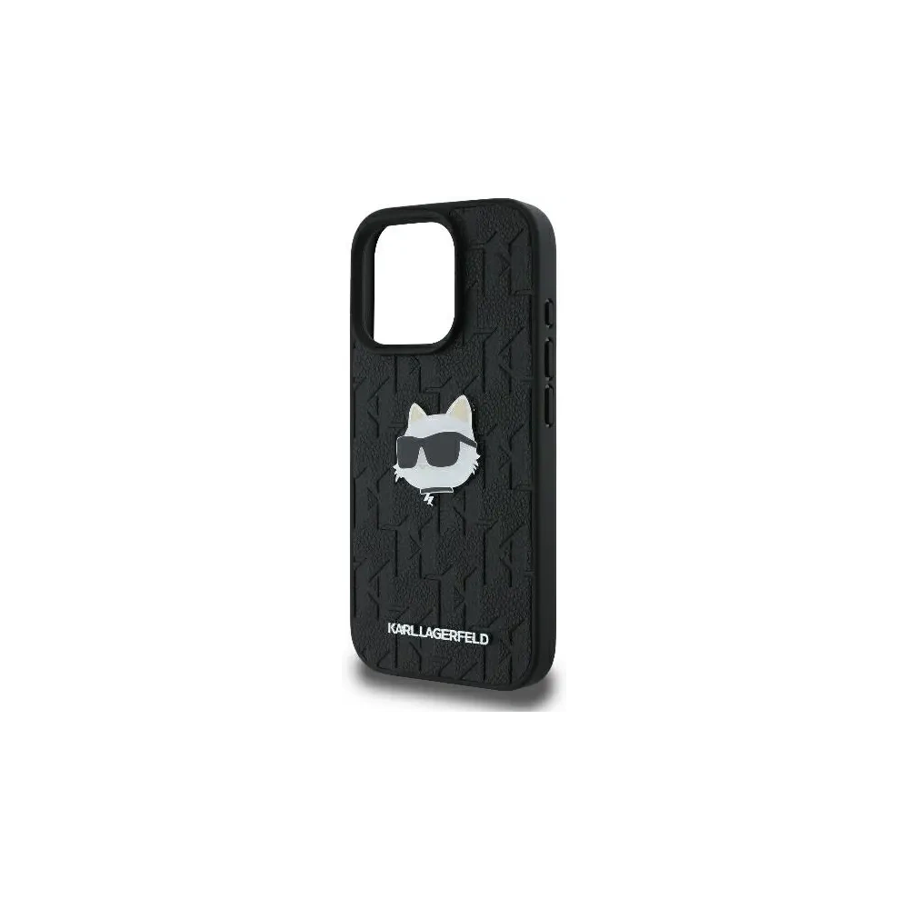 Etui Karl Lagerfeld KLHCP16LPGKLCHPK Apple iPhone 16 Pro hardcase Monogram Choupette Head Pin czarny/black