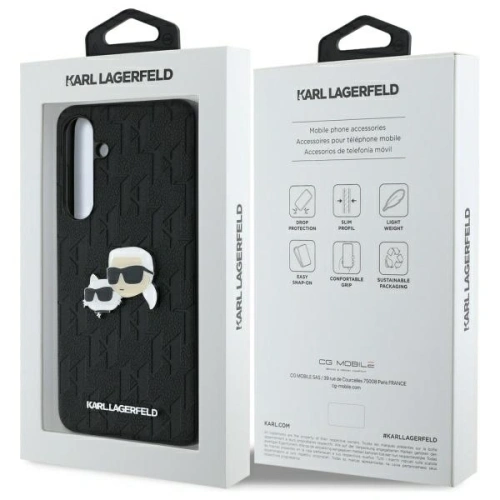 Kup Karl Lagerfeld KLHCS24FEPGKLKCPK Samsung Galaxy S24 FE hardcase Monogram Karl&Chaoupette Head Pin fekete - KLD21816 - {ean13} - Sklep Home Screen