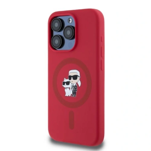 Kup Karl Lagerfeld KLHMP15LSCMKCRHR Apple iPhone 15 Pro Hartschale Silikon Karl&Choupette Köpfe Ring MagSafe rot - KLD21817 - {ean13} - Sklep Home Screen