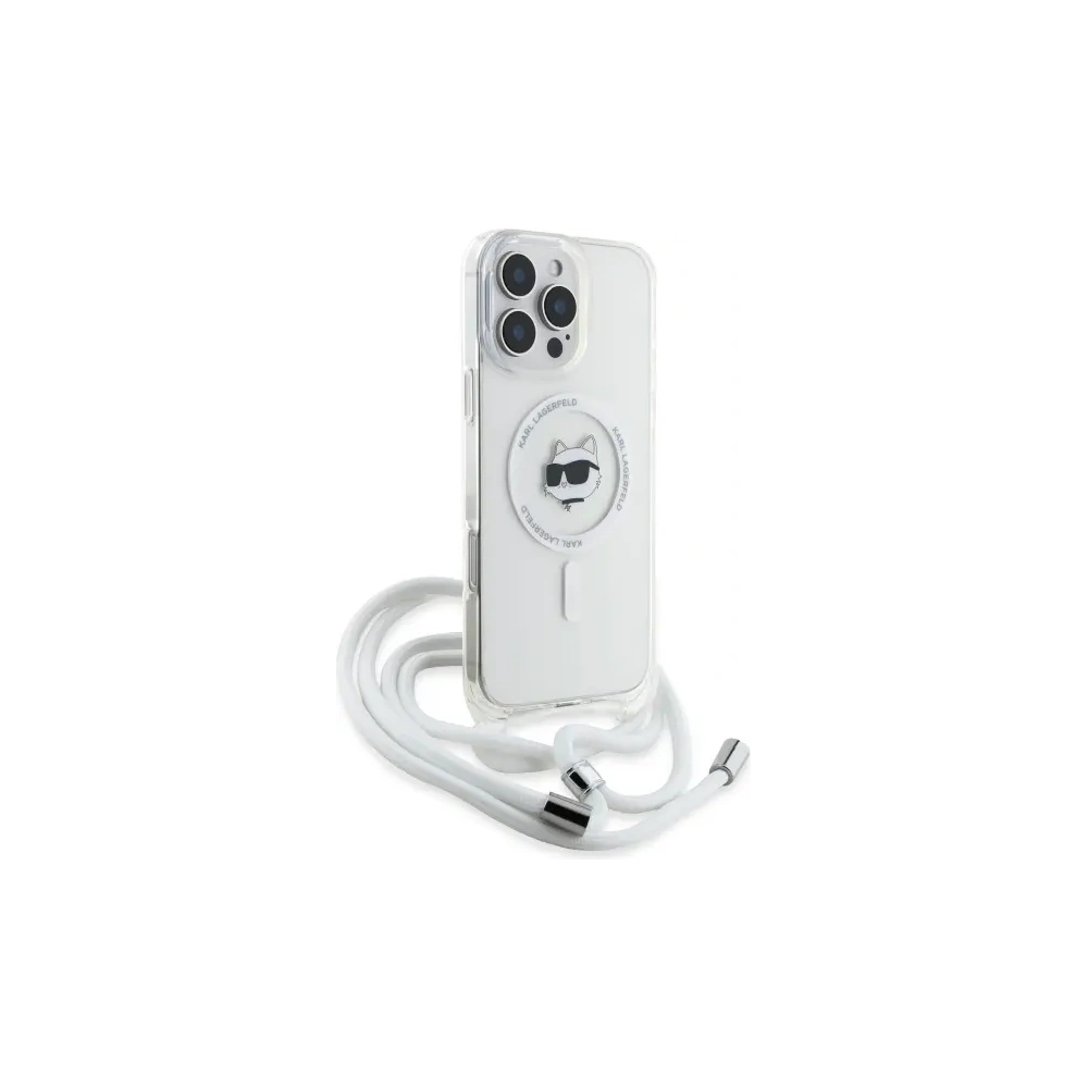 Etui Karl Lagerfeld KLHMP16LHCCHNT Apple iPhone 16 Pro hardcase IML Choupette Head & Cord Magsafe transparent