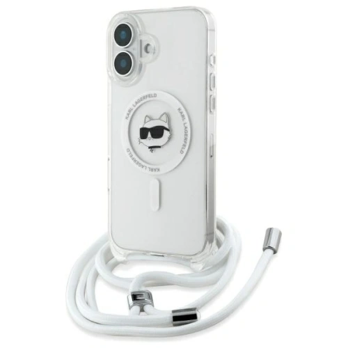Buy Karl Lagerfeld KLHMP16SHCCHNT Apple iPhone 16 hardcase IML Choupette Head & Cord Magsafe transparent - KLD21819 - {ean13} - Home Screen Store Europe