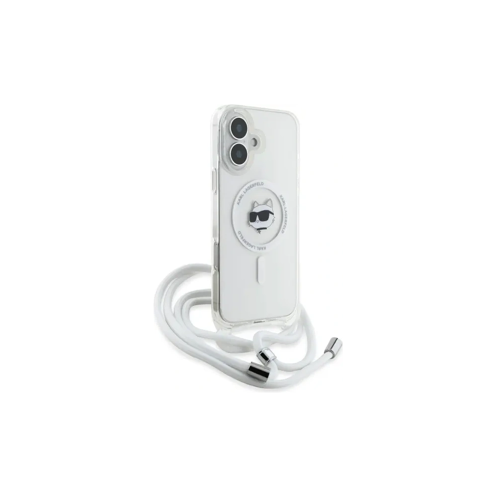 Etui Karl Lagerfeld KLHMP16SHCCHNT Apple iPhone 16 hardcase IML Choupette Head & Cord Magsafe transparent