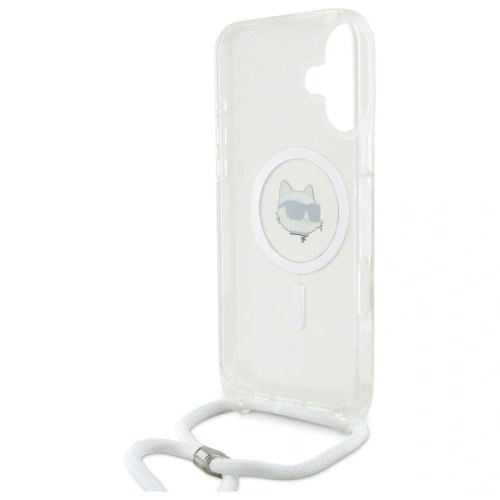 Buy Karl Lagerfeld KLHMP16SHCCHNT Apple iPhone 16 hardcase IML Choupette Head & Cord Magsafe transparent - KLD21819 - {ean13} - Home Screen Store Europe