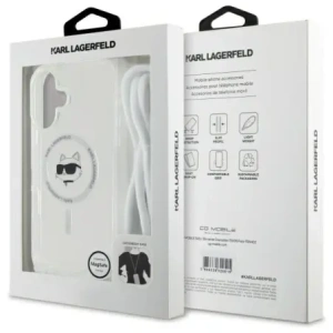 Buy Karl Lagerfeld KLHMP16SHCCHNT Apple iPhone 16 hardcase IML Choupette Head & Cord Magsafe transparent - KLD21819 - {ean13} - Home Screen Store Europe
