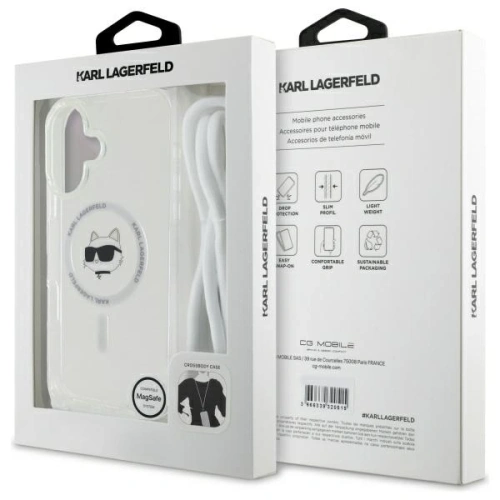 Buy Karl Lagerfeld KLHMP16SHCCHNT Apple iPhone 16 hardcase IML Choupette Head & Cord Magsafe transparent - KLD21819 - {ean13} - Home Screen Store Europe