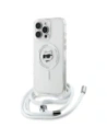 Karl Lagerfeld KLHMP16XHCCHNT Apple iPhone 16 Pro Max hardcase IML Choupette Head & Cord Magsafe transparent