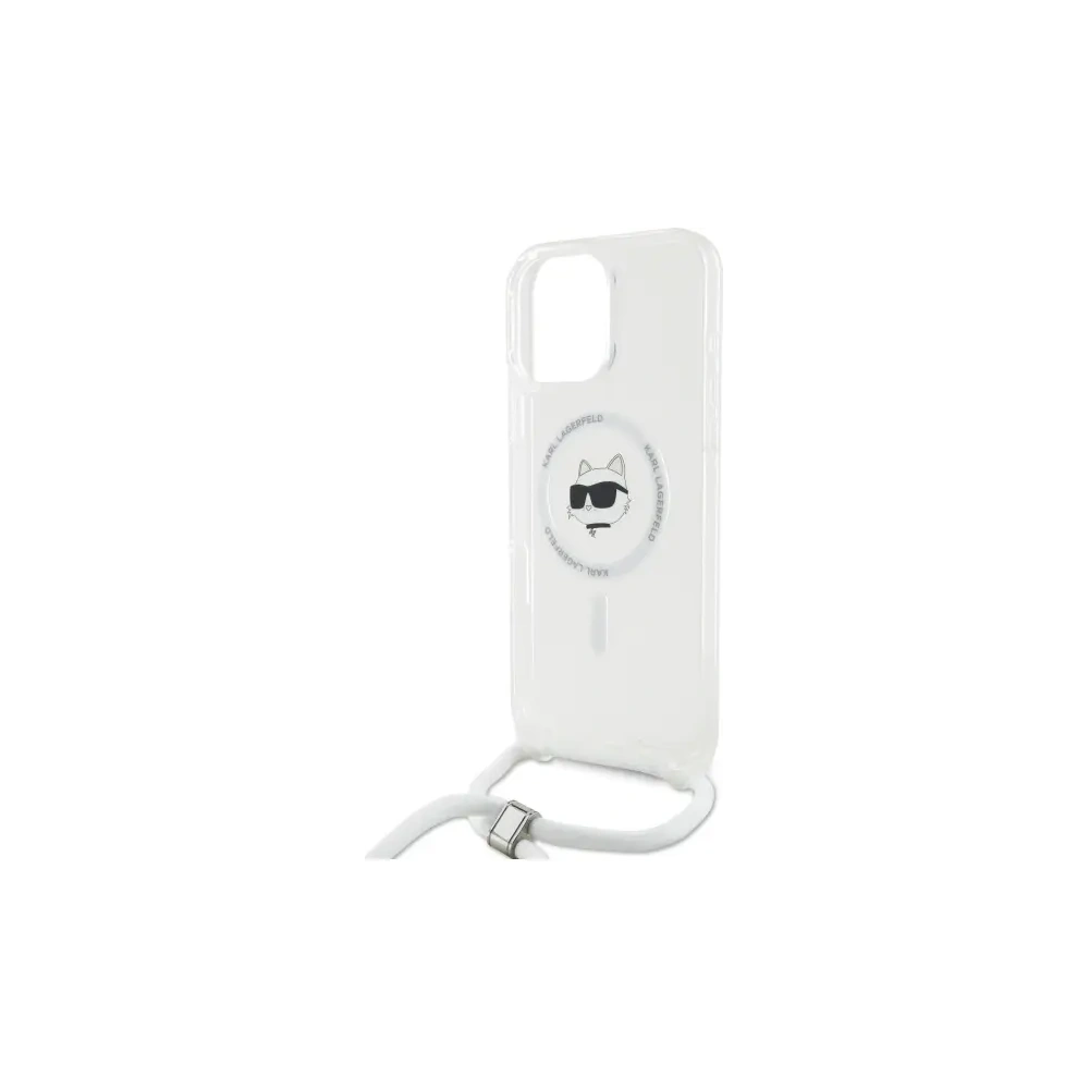Etui Karl Lagerfeld KLHMP16XHCCHNT Apple iPhone 16 Pro Max hardcase IML Choupette Head & Cord Magsafe transparent
