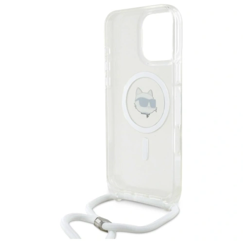 Buy Karl Lagerfeld KLHMP16XHCCHNT Apple iPhone 16 Pro Max hardcase IML Choupette Head & Cord Magsafe transparent - KLD21820 - {ean13} - Home Screen Store Europe