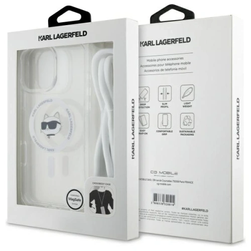 Buy Karl Lagerfeld KLHMP16XHCCHNT Apple iPhone 16 Pro Max hardcase IML Choupette Head & Cord Magsafe transparent - KLD21820 - {ean13} - Home Screen Store Europe