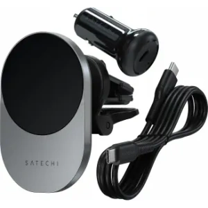 Kup Bezprzewodowa ładowarka samochodowa do kratki Satechi Qi2 Wireless Car Charger Qi2 15W MagSafe (space gray) - STH162 - {ean13} - Sklep Home Screen