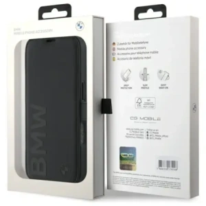 Buy BMW BMBKP16L23RMRLK Apple iPhone 16 Pro bookcase Signature Leather Wordmark black - BMW732 - {ean13} - Home Screen Store Europe