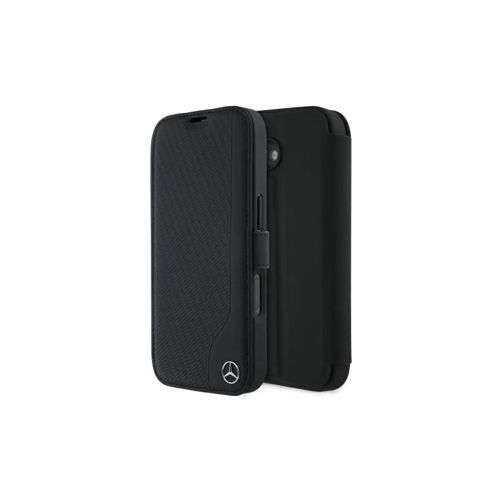 Etui Mercedes MEBKP16S23RBGVK Apple iPhone 16 bookcase Leather Wood Imitation czarny/black