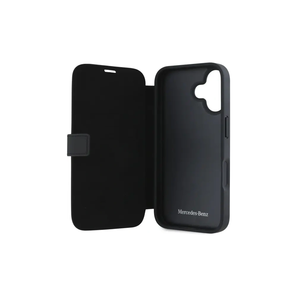 Etui Mercedes MEBKP16S23RBGVK Apple iPhone 16 bookcase Leather Wood Imitation czarny/black
