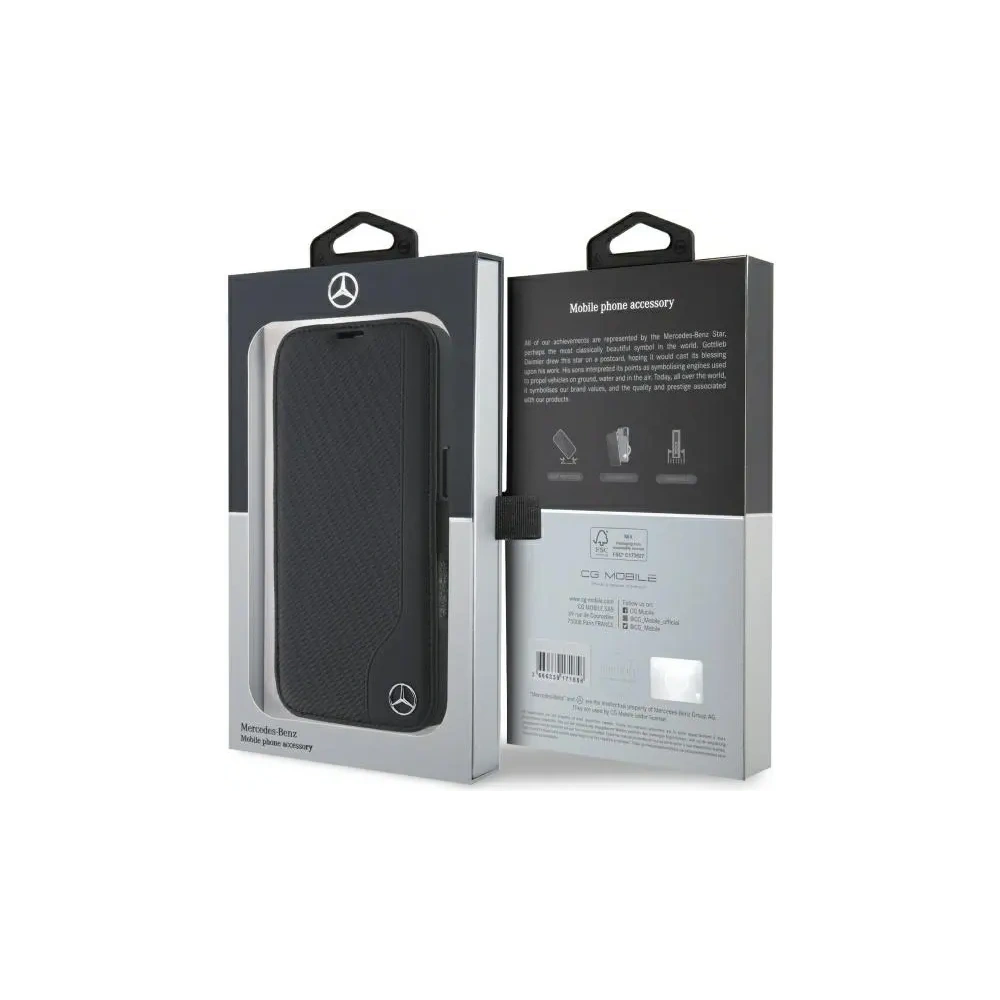 Etui Mercedes MEBKP16S23RBGVK Apple iPhone 16 bookcase Leather Wood Imitation czarny/black