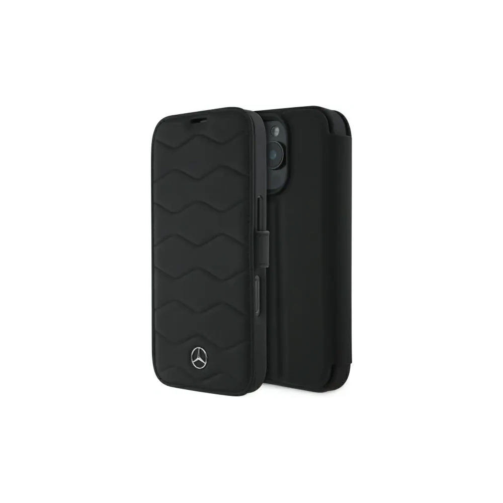 Etui Mercedes MEBKP16X23RWRSK Apple iPhone 16 Pro Max bookcase MB Waves Leather czarny/black