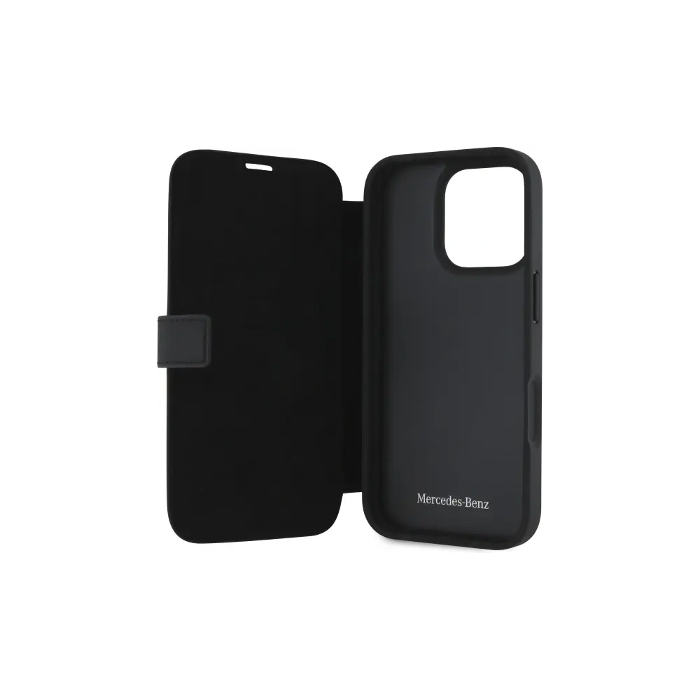 Etui Mercedes MEBKP16X23RWRSK Apple iPhone 16 Pro Max bookcase MB Waves Leather czarny/black