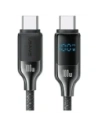 USAMS US-SJ742 USB-C / USB-C Digitális Kijelző Cink Ötvözet Gyors Töltő Adatkábelt HX Sorozat 100W 1,2m