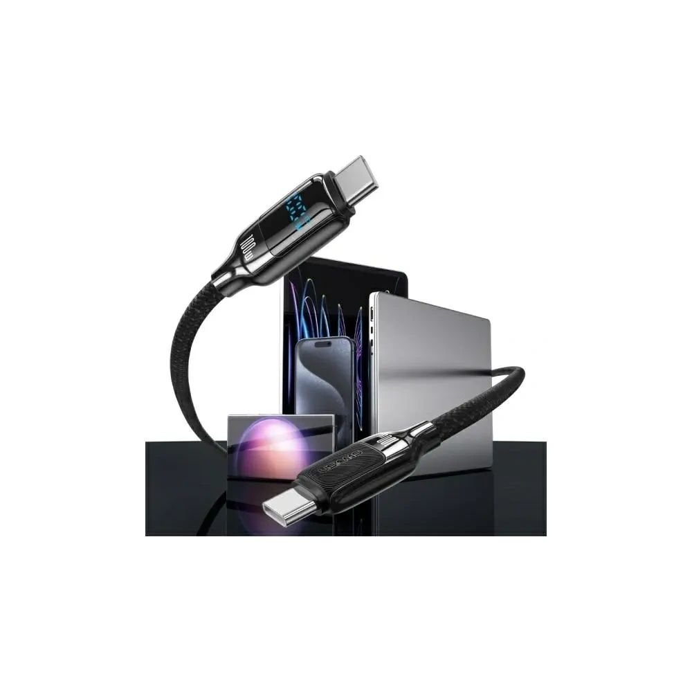 Kabel USAMS US-SJ742 USB-C / USB-C Digital Display Zinc Alloy Fast Charging Data Cable HX Series 100W 1,2m 