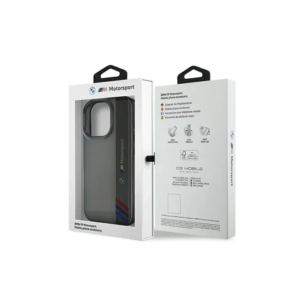 Etui BMW BMHCP16L23HTFEG Apple iPhone 16 Pro hardcase Motorsport IML Vertical Stripe szary/grey