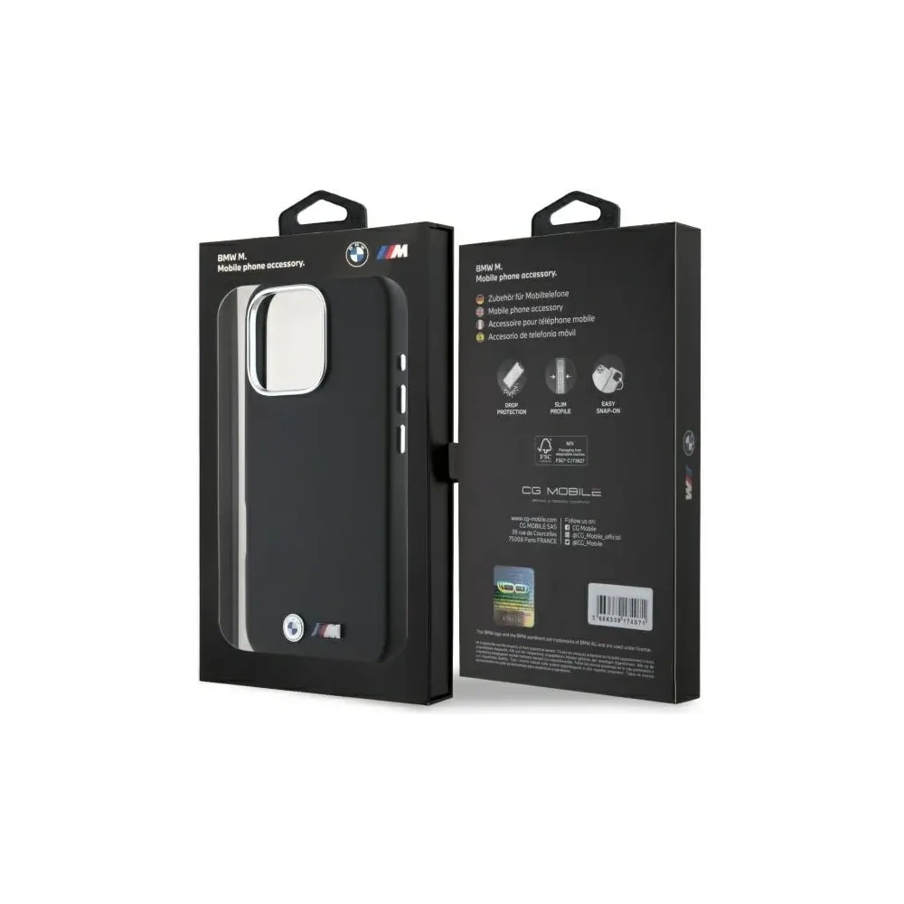 Etui BMW BMHCP16L23PMWK Apple iPhone 16 Pro hardcase M Smooth Full Wrapped Metal czarny/black