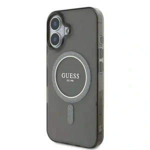 Kup Guess GUHMP16MHFGEREK Apple iPhone 16 Plus hardcase IML Glitter Circle MagSafe negru - GUE4194 - {ean13} - Sklep Home Screen
