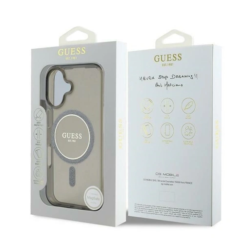Kup Guess GUHMP16MHFGEREK Apple iPhone 16 Plus Hardcase IML Glitter Circle MagSafe schwarz - GUE4194 - {ean13} - Sklep Home Screen