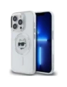 Karl Lagerfeld KLHMP13LHLSCHH Apple iPhone 13 Pro hardcase IML Metal Choupette Head MagSafe alb