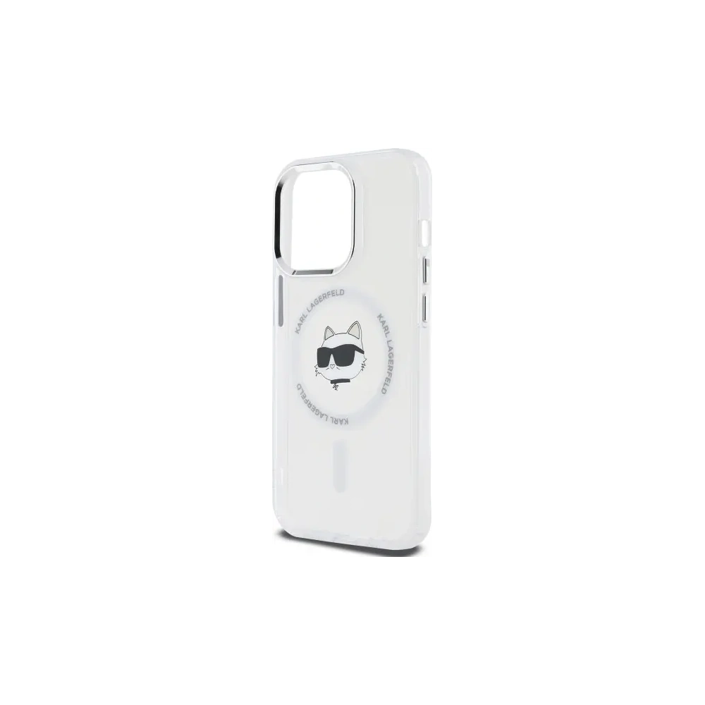 Etui Karl Lagerfeld KLHMP14LHLSCHH Apple iPhone 14 Pro hardcase IML Metal Choupette Head MagSafe biały/white