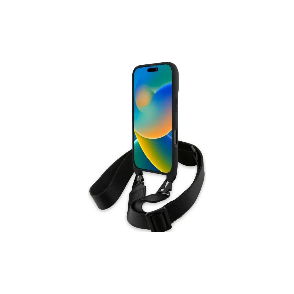 Etui BMW BMHCP16L23PSVTK Apple iPhone 16 Pro hardcase M Edition Carbon Tricolor Lines & Strap czarny/black