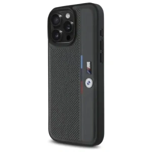Buy BMW BMHCP16L23PUPVA Apple iPhone 16 Pro hardcase M Perforated Tricolor Detail Line anthracite - BMW742 - {ean13} - Home Screen Store Europe