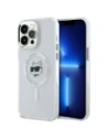 Etui Karl Lagerfeld KLHMP14XHLSCHH Apple iPhone 14 Pro Max hardcase IML Metal Choupette Head MagSafe bílý/white