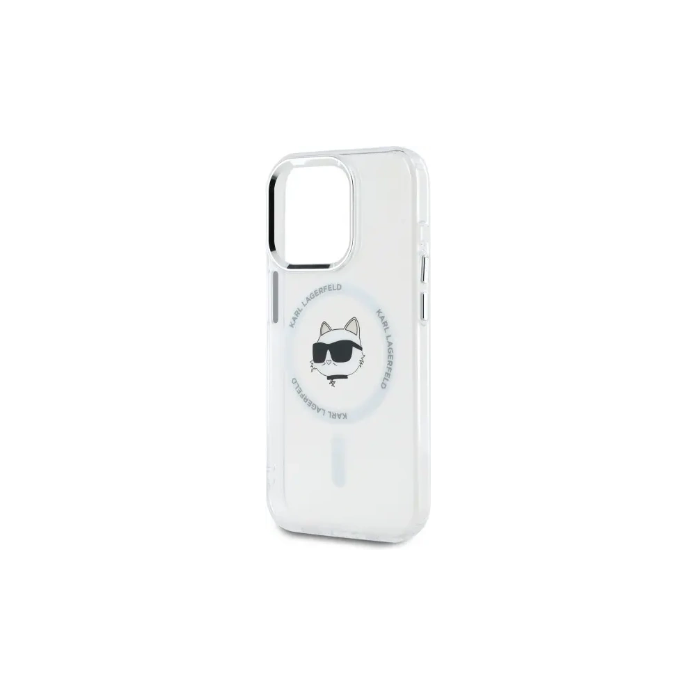 Etui Karl Lagerfeld KLHMP15LHLSCHH Apple iPhone 15 Pro hardcase IML Metal Choupette Head MagSafe biały/white