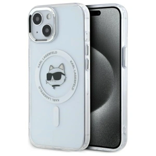 Buy Karl Lagerfeld KLHMP15MHLSCHH Apple iPhone 15 Plus hardcase IML Metal Choupette Head MagSafe white - KLD21829 - {ean13} - Home Screen Store Europe