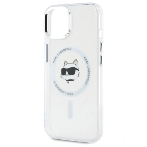 Buy Karl Lagerfeld KLHMP15MHLSCHH Apple iPhone 15 Plus hardcase IML Metal Choupette Head MagSafe white - KLD21829 - {ean13} - Home Screen Store Europe