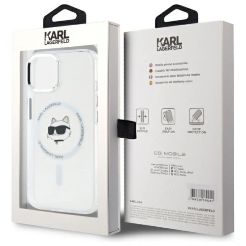 Buy Karl Lagerfeld KLHMP15MHLSCHH Apple iPhone 15 Plus hardcase IML Metal Choupette Head MagSafe white - KLD21829 - {ean13} - Home Screen Store Europe