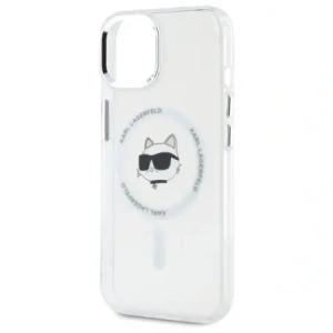 Buy Karl Lagerfeld KLHMP15SHLSCHH Apple iPhone 15 hardcase IML Metal Choupette Head MagSafe white - KLD21830 - {ean13} - Home Screen Store Europe