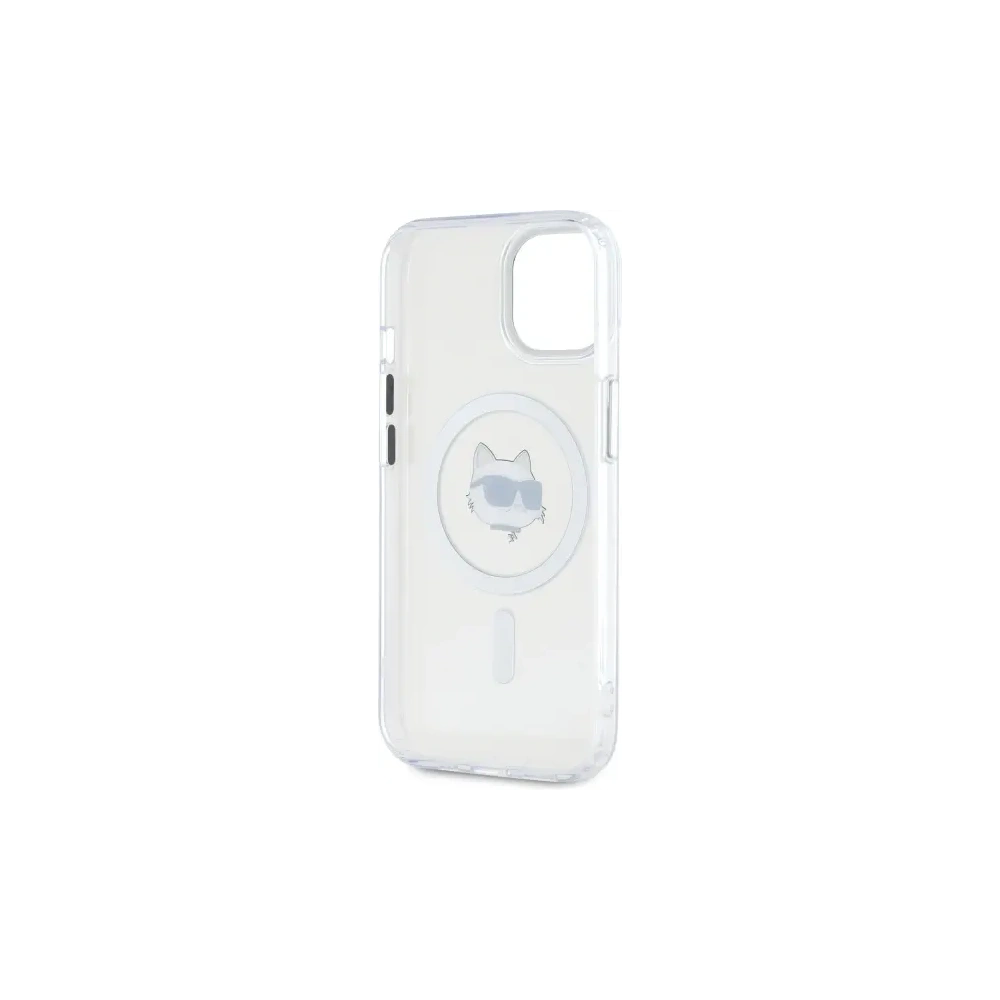 Etui Karl Lagerfeld KLHMP15SHLSCHH Apple iPhone 15 hardcase IML Metal Choupette Head MagSafe biały/white