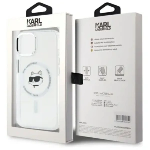 Buy Karl Lagerfeld KLHMP15SHLSCHH Apple iPhone 15 hardcase IML Metal Choupette Head MagSafe white - KLD21830 - {ean13} - Home Screen Store Europe
