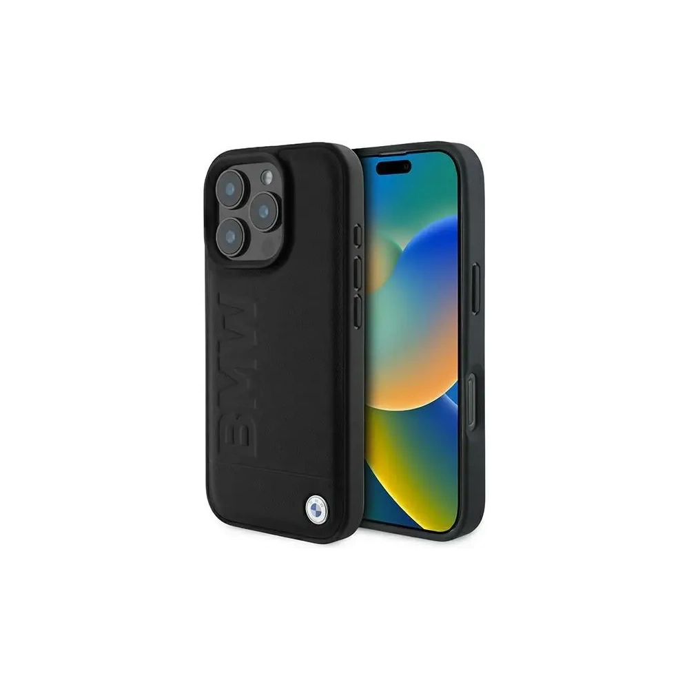 Etui BMW BMHCP16LSLLBK Apple iPhone 16 Pro hardcase Leather Hot Stamp czarny/black