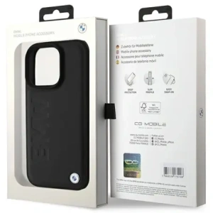Kup BMW BMHCP16LSLLBK Apple iPhone 16 Pro hardcase din piele cu ștanțare caldă negru - BMW745 - {ean13} - Sklep Home Screen