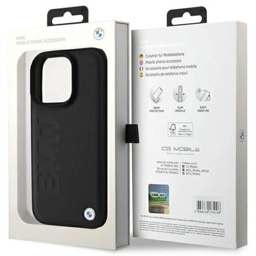 Kup BMW BMHCP16LSLLBK Apple iPhone 16 Pro hardcase din piele cu ștanțare caldă negru - BMW745 - {ean13} - Sklep Home Screen