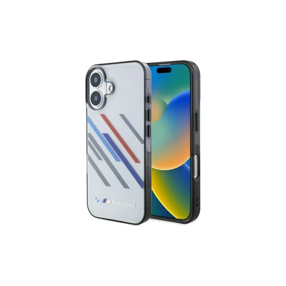 Etui BMW BMHCP16M23HTRAG Apple iPhone 16 Plus hardcase Motorsport IML Random Stripes szary/grey