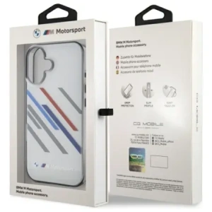 Kup BMW BMHCP16M23HTRAG Apple iPhone 16 Plus husă dură Motorsport IML Dungi aleatorii gri - BMW747 - {ean13} - Sklep Home Screen